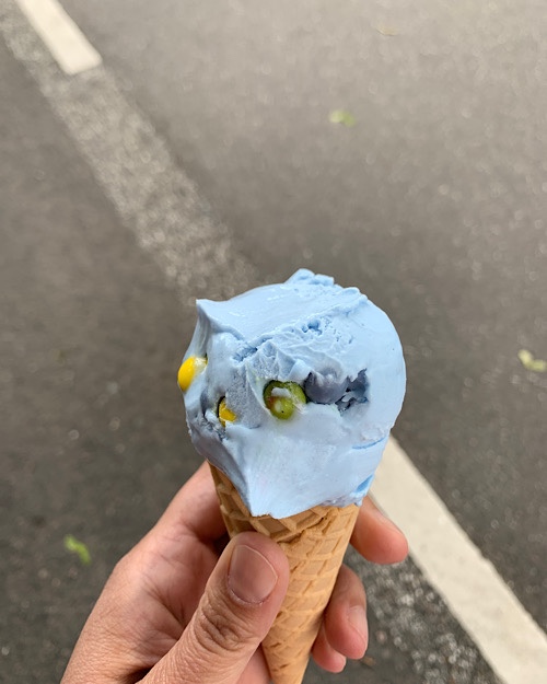 Eissorte Blau mit Smarties